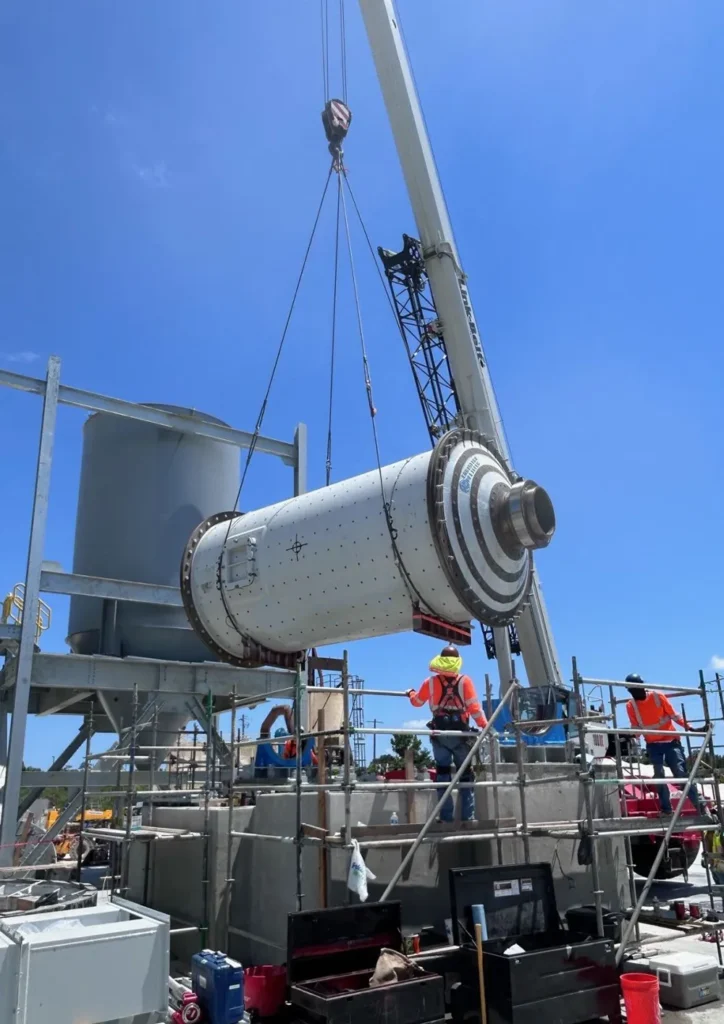 Ceramic ball mill installation on-site picture