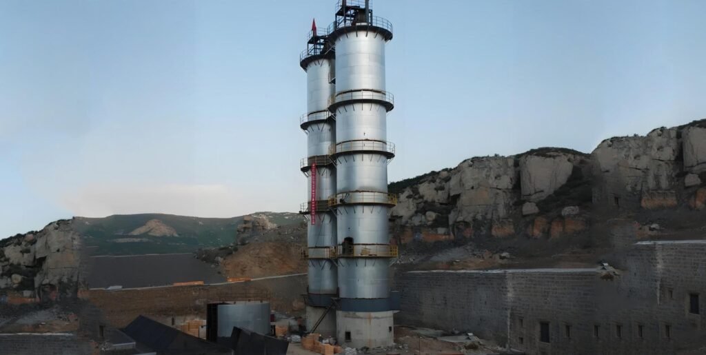 Low investment cost vertical lime kiln for limestone calcination